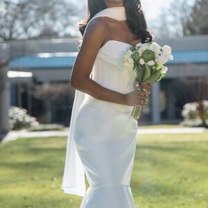 White Chiffon Bridal Scarf / Shawl